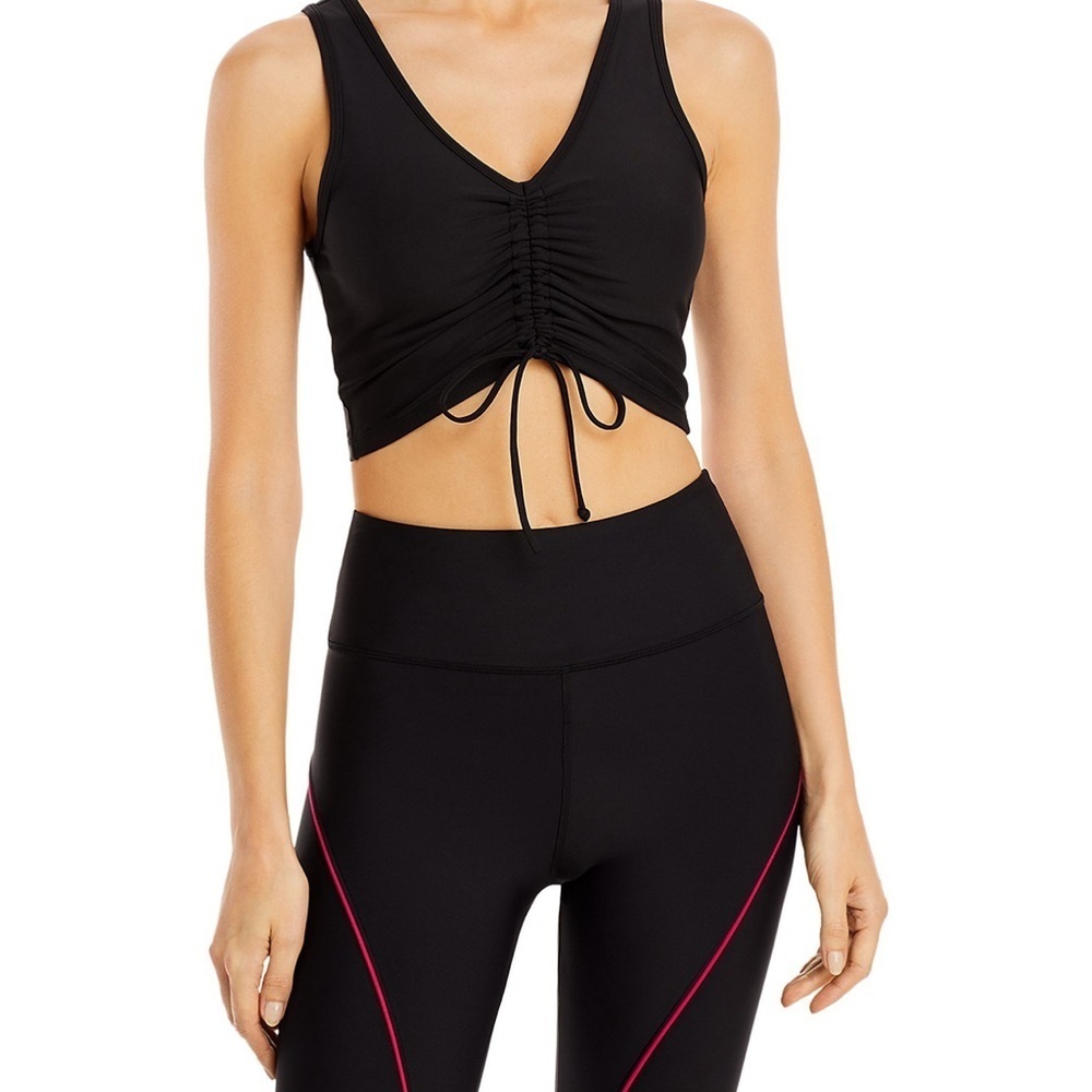 Aqua Ruched Medium Impact Sports Bra